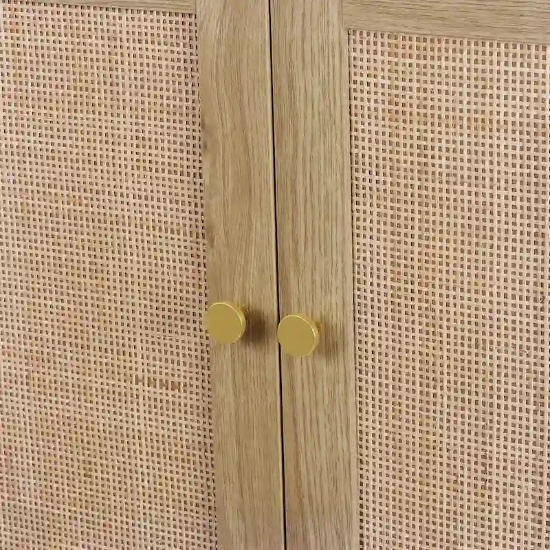 Bahut moderne 2 portes en rotin, meuble de rangement de cuisine pour salon